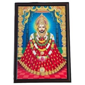 Khatu Shyam Ji | Shyam Baba | Hare Ka Sahara Baba Shyam Hamara Photo Frame Wall Painting For Home Decoration And Gifting with bubble crystal (2x3)foot (Khatu Shyam Ji)