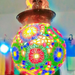 Blue Pottery Hanging Lamp