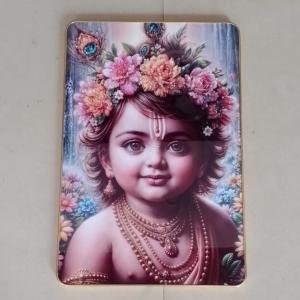 Bal Krishna with bubble crystal art photo frame