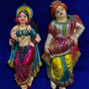 Wall Hanging Dancing Couple Taracota Statue(10x20)in