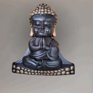 Meditating Black Child Monk Buddha Statue
