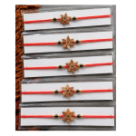 Handcrafted Bamboo Rakhi , Eco-Friendly Wooden Rakhi (pack of 5)