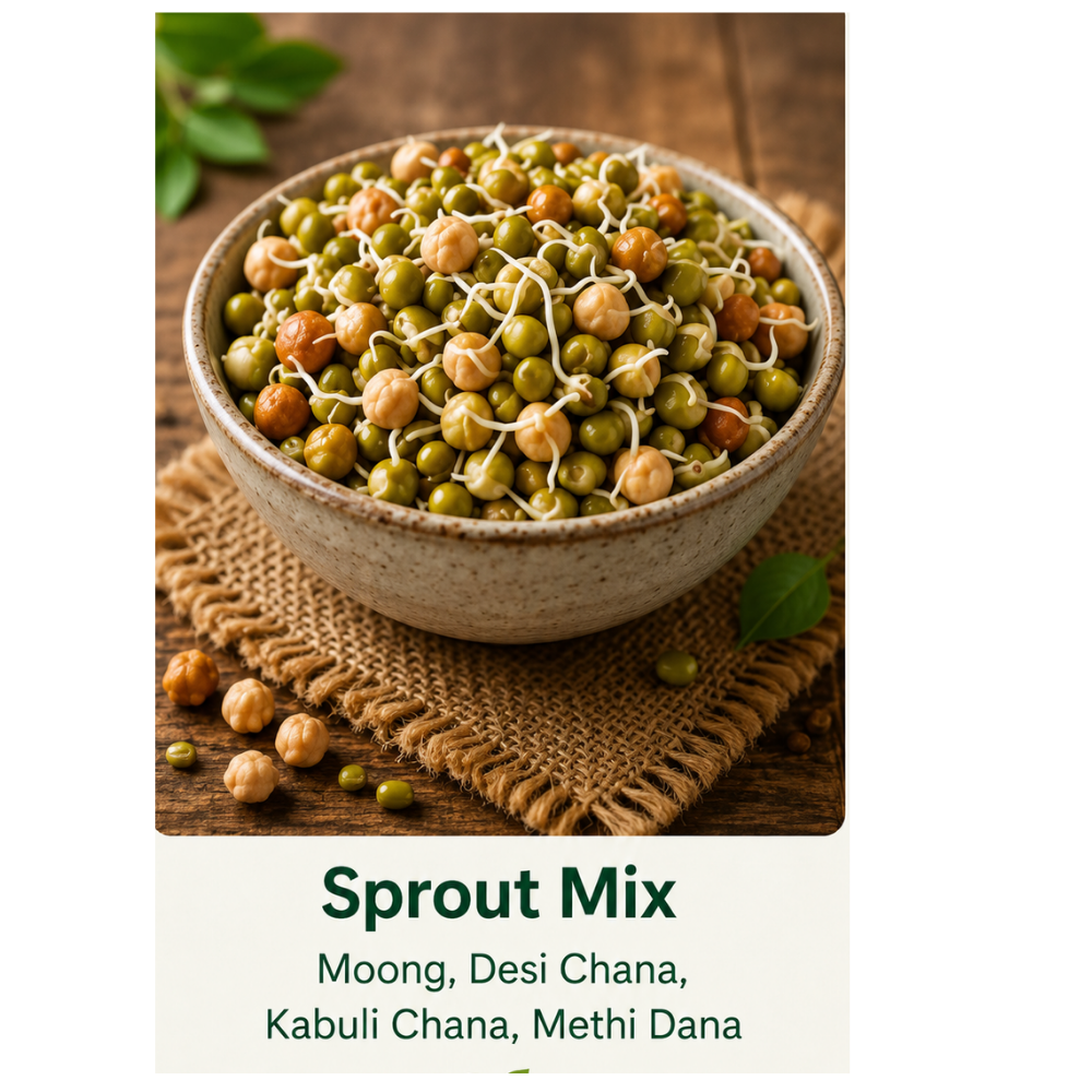 Healthy Sprout Mix , Moong, Desi Chana, Kabuli Chana And Methi Dana (1kg)