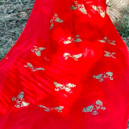Pure cotton Hand painting dupatta butterfly design