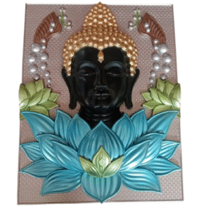 Flower wall art with buddha (19x15)in