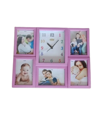Wall clock with photo frame collage (16x13)
