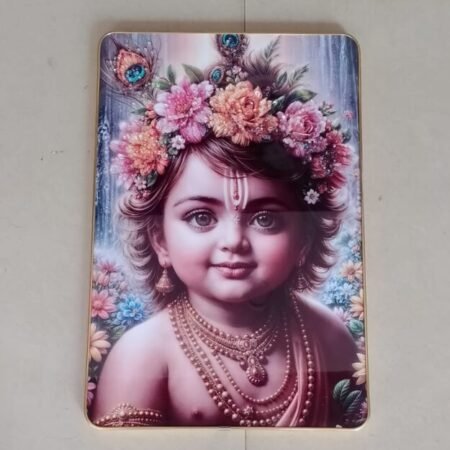 Bal Krishna with bubble crystal art photo frame
