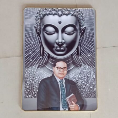 Lord Buddha with Dr Baba Saheb Ambedkar ji photo frame with bubble crystal art (22x15)