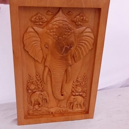 Handcrosted wooden lord ganeshay wall panel (size 10×17)