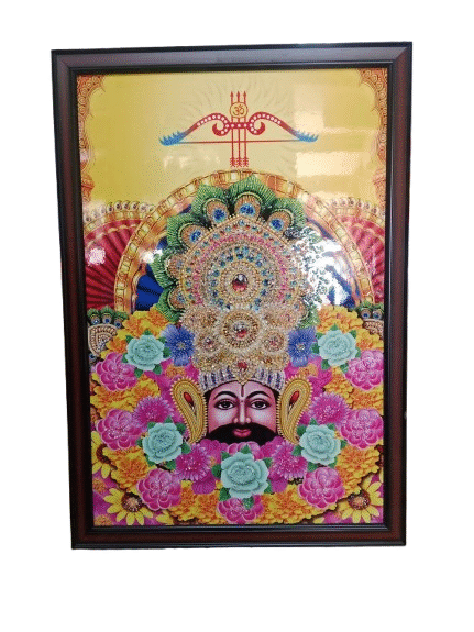 Khatu Shyam Ji | Shyam Baba | Hare Ka Sahara Baba Shyam Hamara Photo Frame Wall Painting For Home Decoration And Gifting with bubble crystal (2x3)foot