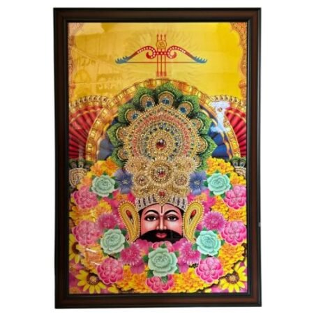 Khatu Shyam Ji | Shyam Baba | Hare Ka Sahara Baba Shyam Hamara Photo Frame Wall Painting For Home Decoration And Gifting with bubble crystal (2x3)foot