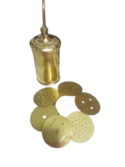 Brass Sev Maker | Traditional Indian Snack Press with Multiple Discs(size 8 no.)