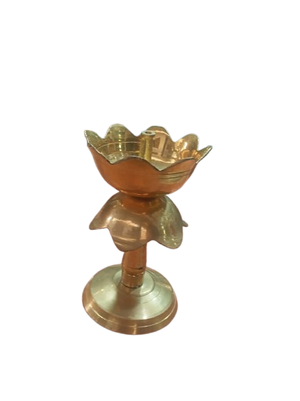 Handcrafted Brass Lotus Diya Stand(size 6")