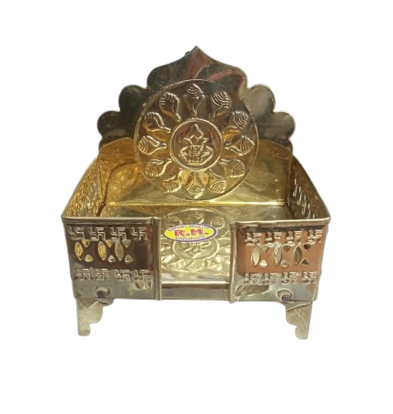 Handcrafted Brass Pooja Chowki | Temple Singhasan(size 6×4 )