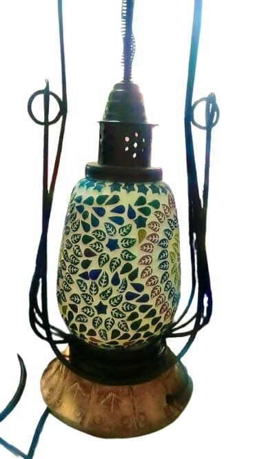 Blue Pottery Lantern (Blue Pottery lamp)