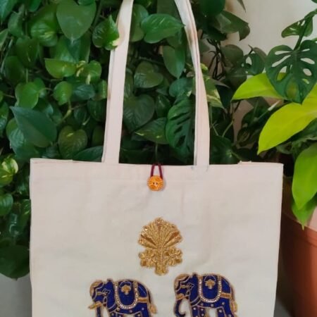 Canvas patchwork hand Made Tote Bag 🛍️