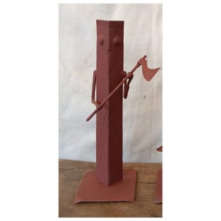 Handcrafted Iron Warrior Figurine – Decorative Metal Art Showpiece |Tribal Art (size10×4)