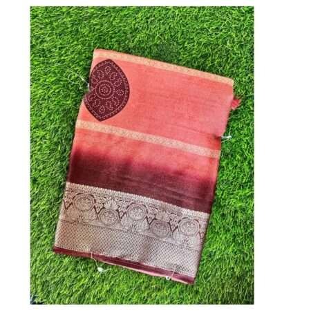 Beautiful soft chiffon saree - Orange