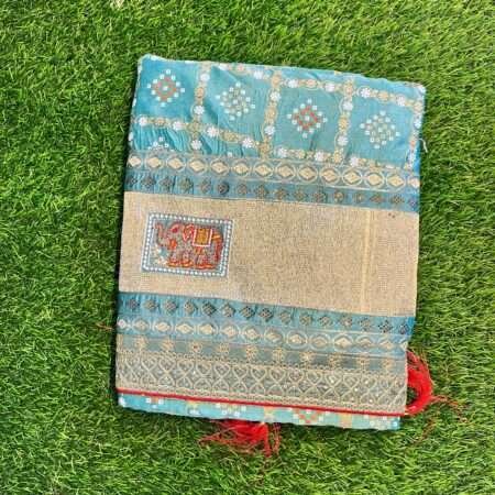 Beautiful Partywear Bandhani Saree - Blue