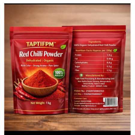Premium Organic Red Chilli Powder – Rich Color Strong Aroma | 100% Natural Dehydrated Mirch Powder (1 kg)