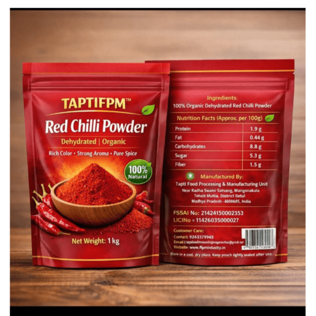 Premium Organic Red Chilli Powder – Rich Color Strong Aroma | 100% Natural Dehydrated Mirch Powder (1 kg)
