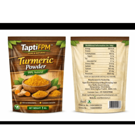 TaptiFPM Pure And Natural Turmeric Powder (Haldi) – 99% Natural, Rich in Curcumin(1kg)