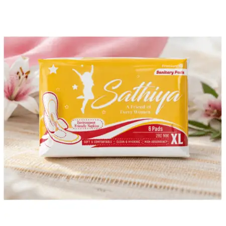 Sathiya Premium Sanitary Pads XL (280 mm) – Soft, Comfortable And High Absorbency ( Pack of 6)
